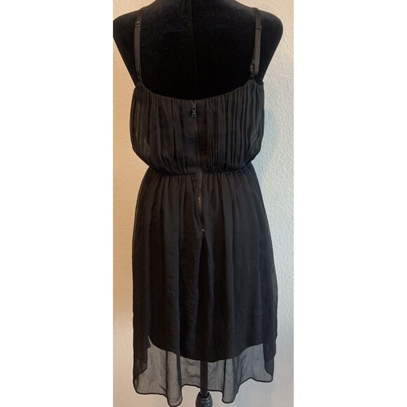 Alice+Olivia Black Pleated Spaghetti Strap Mini Cocktail Dress Zipper A - Line - Picture 2 of 7
